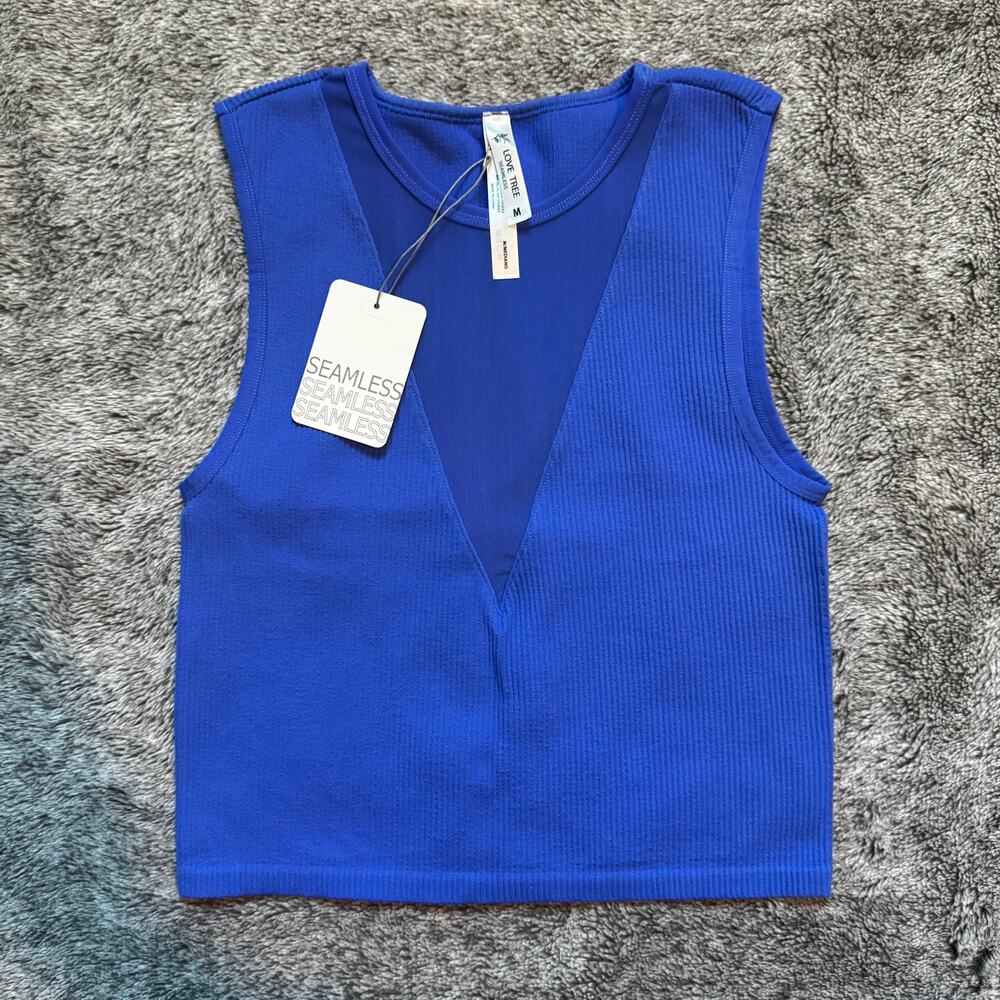 NWT Love Tree Seamless Tank Women's Medium Blue